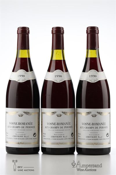VOSNE ROMANEE AUX CHAMPS DE PERDRIX 1990 - Pascal Chevigny - 3 Bottles