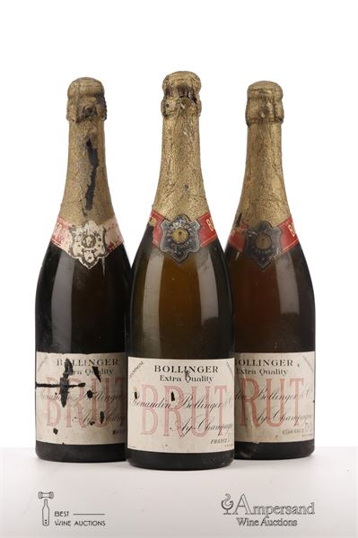 BOLLINGER BRUT EXTRA QUALITY NV - Bollinger, presumed 60ies - 3 Bottles