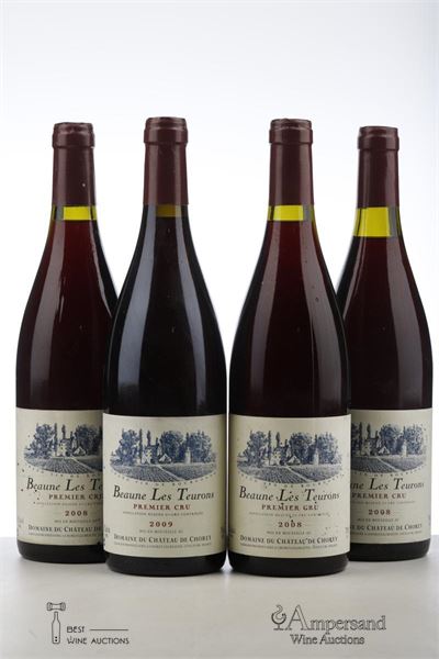 BEAUNE LES TEURONS 3*2008 + 1*2009   - Chateau de Chorey - 4 Bottles