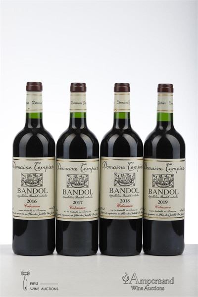 BANDOL CABASSAOU 1*2016 + 1*2017 + 1*2018 + 1*2019  - Tempier - 4 Bottles