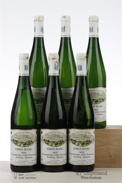 BRAUNEBERGER JUFFER SONNENUHR RIESLING SPATLESE 1993 - Fritz Haag - 6 Bottles