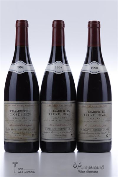 CHAMBERTIN CLOS DE BEZE 1998 - Bruno Clair - 3 Bottles