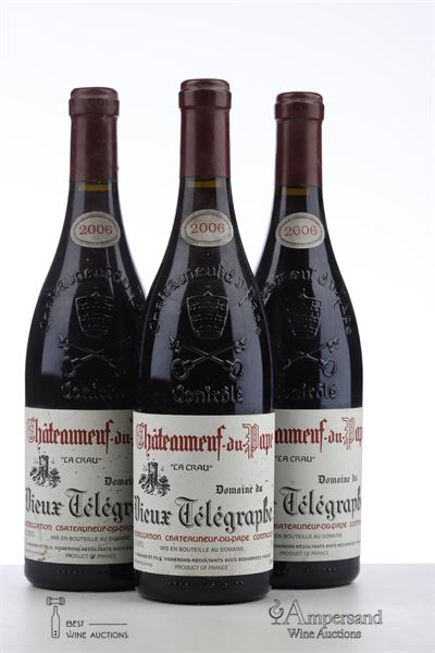 CHATEAUNEUF DU PAPE VIEUX TELEGRAPHE LA CRAU 2006- Brunier - 3 Bottles