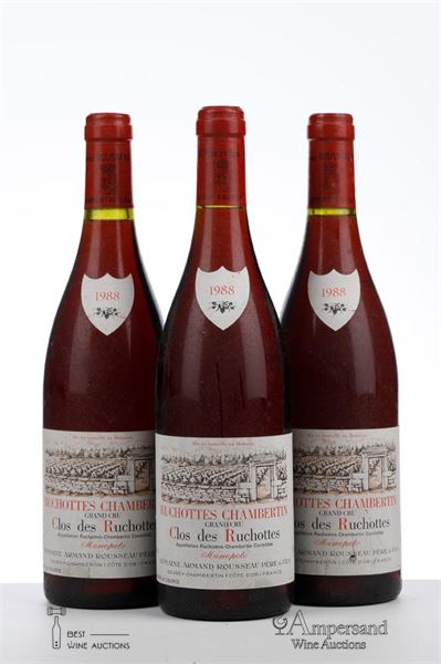 RUCHOTTES CHAMBERTIN CLOS DES RUCHOTTES 1988 - Armand Rousseau - 3 Bottles