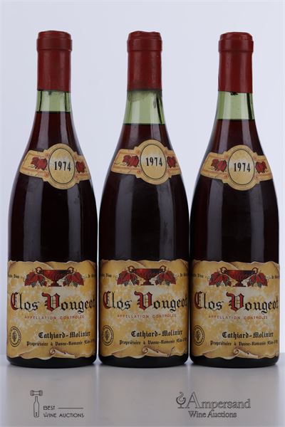 CLOS VOUGEOT 1974 - Cathiard Molinier - 3 Bottles