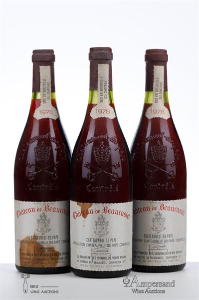 CHATEAUNEUF DU PAPE BEAUCASTEL 1978 - Beaucastel - 3 Bottles