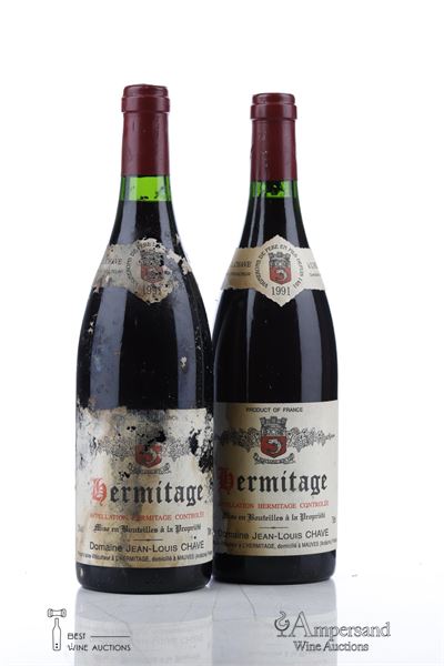 HERMITAGE ROUGE 1991 - Jean Louis Chave - 2 Bottles