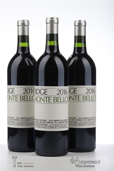 RIDGE MONTE BELLO 2016 - Ridge Vineyard - 3 Bottles