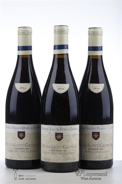NUITS ST GEORGES CLOS DES ARGILLIERES 2016 - Dureuil Janthial - 3 Bottles