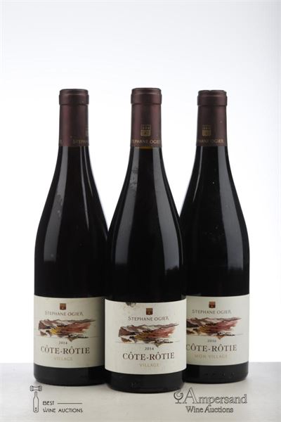 COTE ROTIE MON VILLAGE 2*2014 + 1*2016   - Stephane Ogier - 3 Bottles