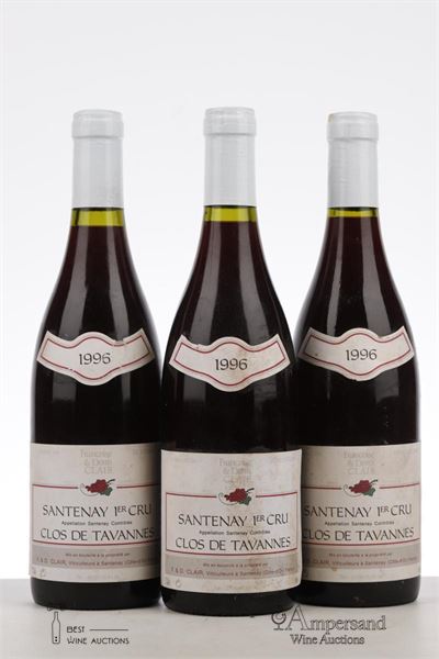 SANTENAY CLOS DE TAVANNES 1996 - Francois et Denis Clair - 3 Bottles