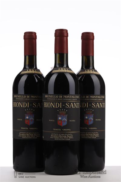 BRUNELLO DI MONTALCINO IL GREPPO 1991 - Biondi Santi - 3 Bottles