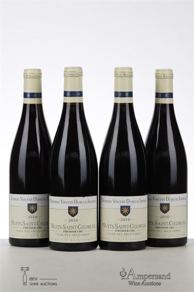 NUITS ST GEORGES CLOS DES ARGILLIERES 2010 - Dureuil Janthial - 4 Bottles