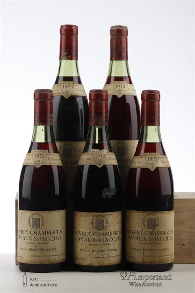 GEVREY CHAMBERTIN LAVAUX ST JACQUES 1973 - Drouhin Laroze - 5 Bottles