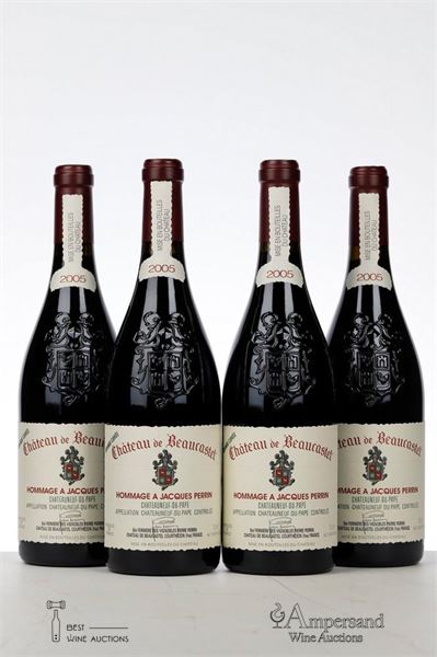 CHATEAUNEUF DU PAPE BEAUCASTEL HOMMAGE A JACQUES PERRIN 2005 - Beaucastel - 4 Bottles - Owc 6