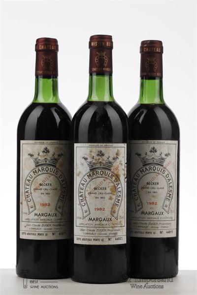 MARQUIS D'ALESME BECKER 1982 - Mc - 3 Bottles
