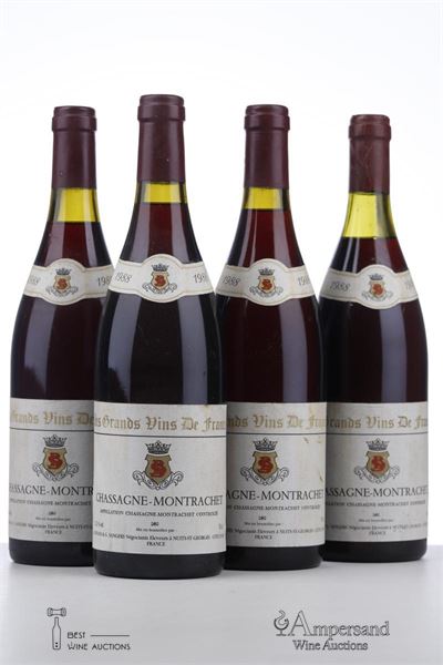 CHASSAGNE MONTRACHET ROUGE 1988 - A. Benadi et G. Sangers - 4 Bottles