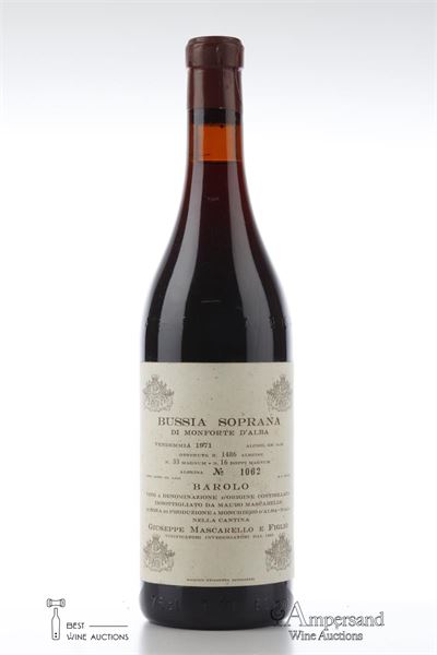 BAROLO BUSSIA SOPRANA 1971 - Giuseppe Mascarello  - 1 Bottle