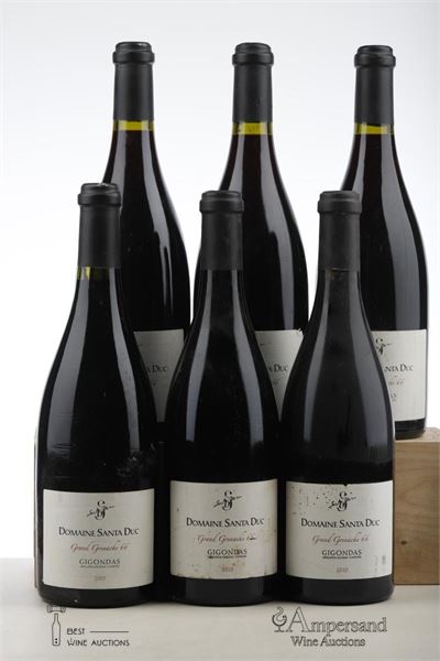 GIGONDAS GRAND GRENACHE 66 4*2007 + 2*2010    - Domaine Santa Duc - 6 Bottles
