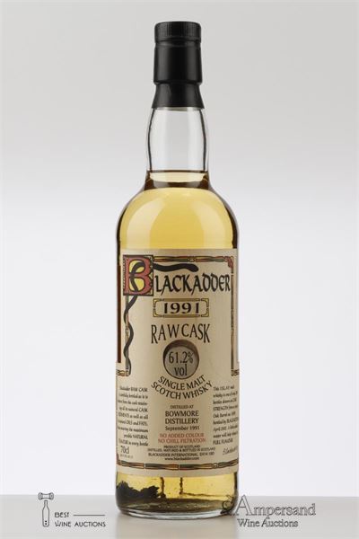 1991 BOWMORE BLACKADDER RAW CASK  - Bottled in 2002 - Single Oak Barrel n°15093 - One of only 285 bottles - 1 Bottle