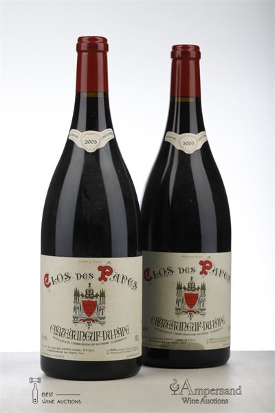 CHATEAUNEUF DU PAPE CLOS DES PAPES 2005 - Paul Avril - 2 Magnums