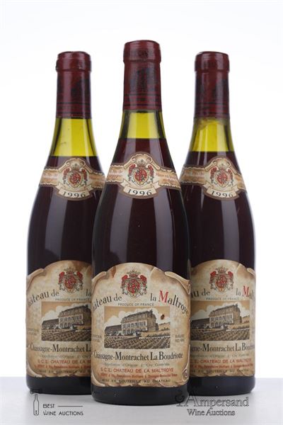 CHASSAGNE MONTRACHET ROUGE LA BOUDRIOTTE 1996 - Chateau de la Maltroye - 3 Bottles