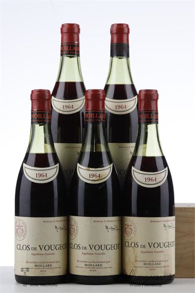 CLOS VOUGEOT 1964 - Moillard - 5 Bottles