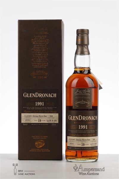 GLENDRONACH 19 Y 1991 - Glendronach - Olorosso sherry butt cask 2406 - Bottled 10/2011 - 437 of 532 - alc 55.4% - 1 x 0,7Ltr - Oc 1