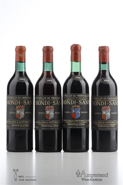BRUNELLO DI MONTALCINO IL GREPPO 1964 - Biondi Santi - 4 Bottles