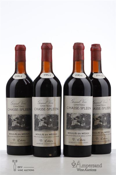 CHASSE SPLEEN 1964 - P. Lahary - 4 Bottles
