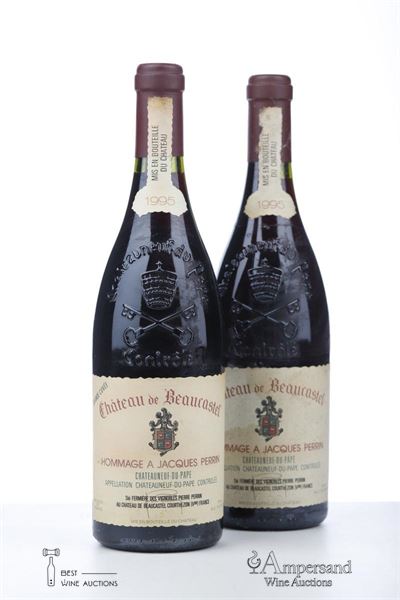 CHATEAUNEUF DU PAPE BEAUCASTEL HOMMAGE A JACQUES PERRIN 1995 - Beaucastel - 2 Bottles