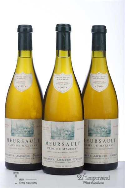 MEURSAULT CLOS DE MAZERAY 2001 - Jacques Prieur - 3 Bottles