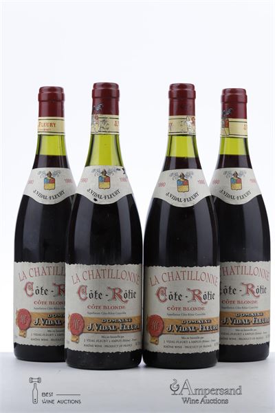 COTE ROTIE COTE BLONDE LA CHATILLONNE 1990 - Vidal Fleury - 4 Bottles