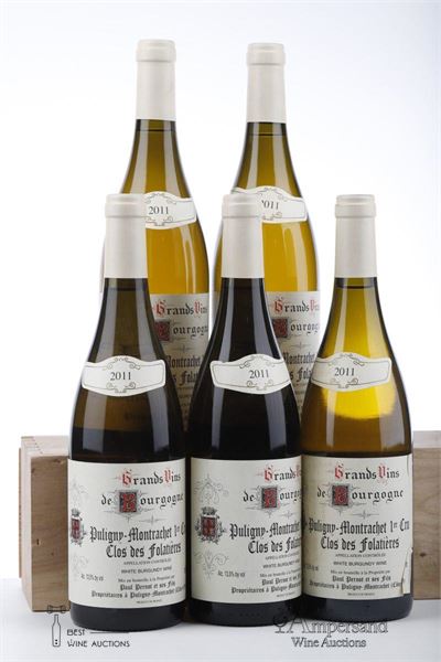 PULIGNY MONTRACHET CLOS DES FOLATIERES 2011 - Paul Pernot - 5 Bottles