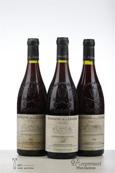 CHATEAUNEUF DU PAPE DOMAINE DE LA JANASSE CUVEE VIEILLES VIGNES 2000 - Aime Sabon - 3 Bottles