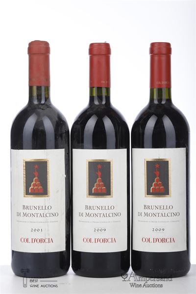 BRUNELLO DI MONTALCINO 1*2001 + 2*2009  - Col D'Orcia - 3 Bottles
