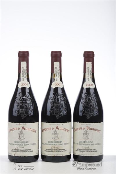 CHATEAUNEUF DU PAPE BEAUCASTEL 2001 - Beaucastel - 3 Bottles