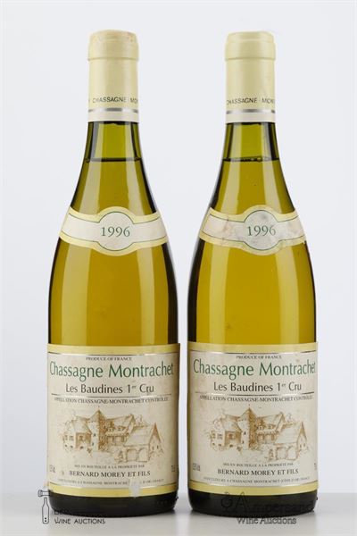 CHASSAGNE MONTRACHET BLANC LES BAUDINES 1996 - Bernard Morey - 2 Bottles