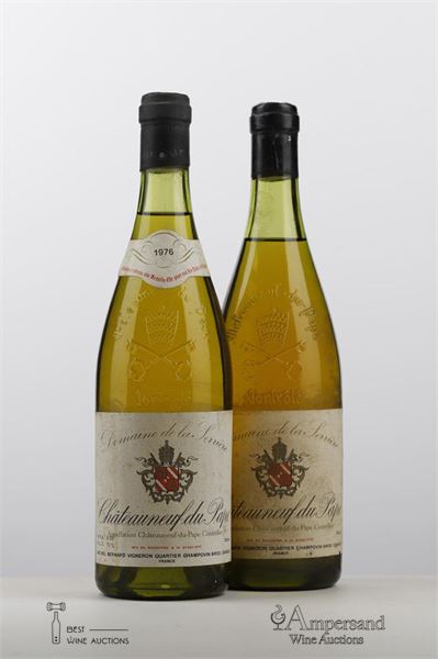 CHATEAUNEUF DU PAPE BLANC DOMAINE DE LA SERRIERE 1976 - Domaine de la Serriere - 2 Bottles