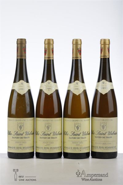 PINOT GRIS CLOS ST URBAIN RANGEN DE THANN 1*1995 + 1*2001 + 1*2007 + 1*2008  - Zind Humbrecht - 4 Bottles