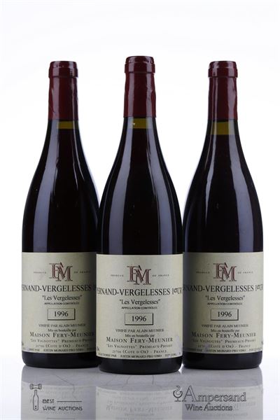 PERNAND VERGELESSES ROUGE LES VERGELESSES 1996 - Fery Meunier - 3 Bottles