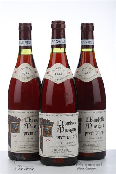 CHAMBOLLE MUSIGNY LES CHARMES 1985 - Bernard Roblot - mise négoce - 3 Bottles