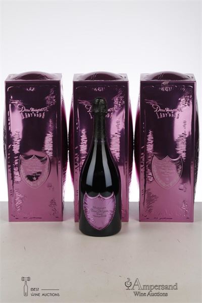 DOM PERIGNON ROSE LADY GAGA 2008 - Moet et Chandon - 3 Bottles - Metal Box