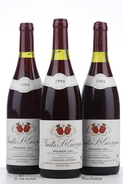 NUITS ST GEORGES 1ER CRU 1993 - Confuron Cotetidot - 3 Bottles