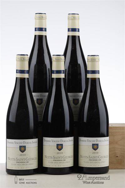 NUITS ST GEORGES CLOS DES ARGILLIERES 2010 - Dureuil Janthial - 5 Bottles