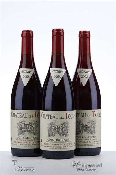 CHATEAU DES TOURS RESERVE 2008 - Rayas - 3 Bottles