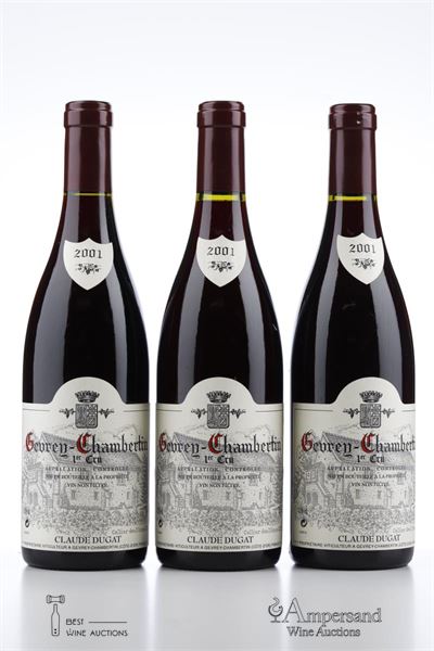 GEVREY CHAMBERTIN 1 ER CRU 2001 - Claude Dugat - 3 Bottles