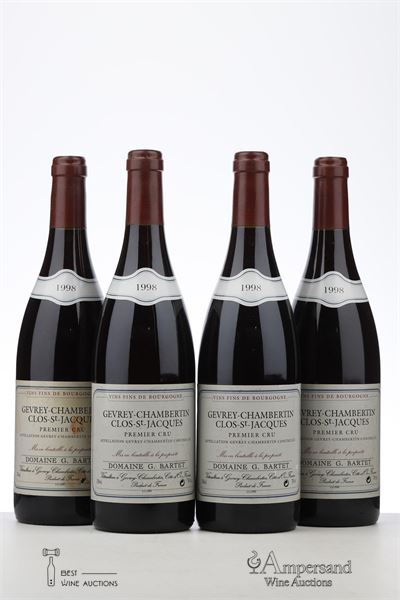 GEVREY CHAMBERTIN CLOS ST JACQUES 1998 - G. Bartet - 4 Bottles
