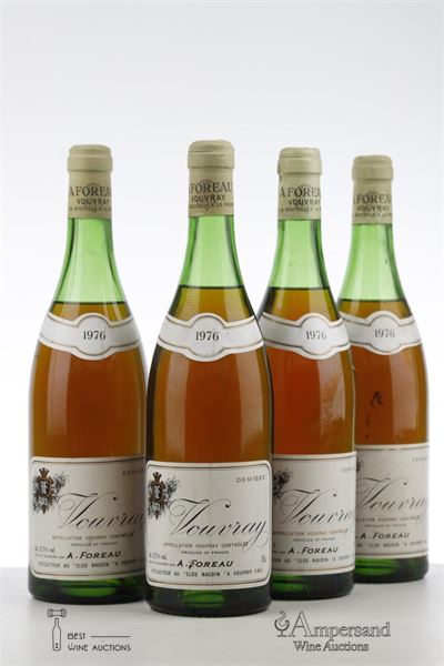 VOUVRAY DEMI SEC 1976 - A. Foreau - 4 Bottles