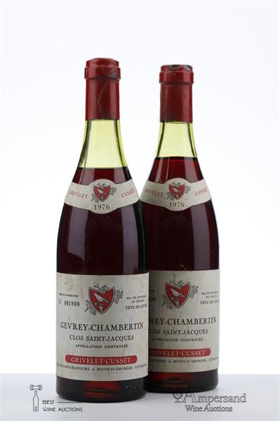 GEVREY CHAMBERTIN CLOS ST JACQUES 1976 - Grivelet Cusset - 2 Bottles